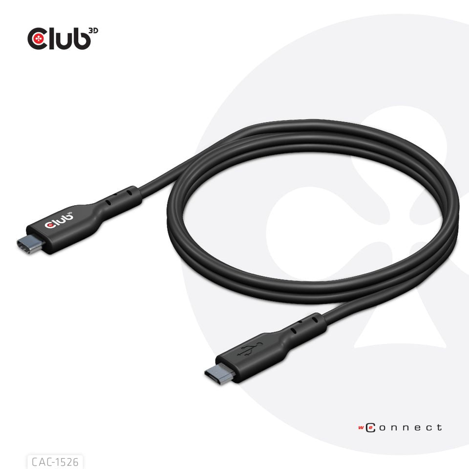 CABLE CLUB 3D CAC-1526 - USB TYPE C MALE TO USB MICRO MALE CABLE 1 METER/3.28FEET