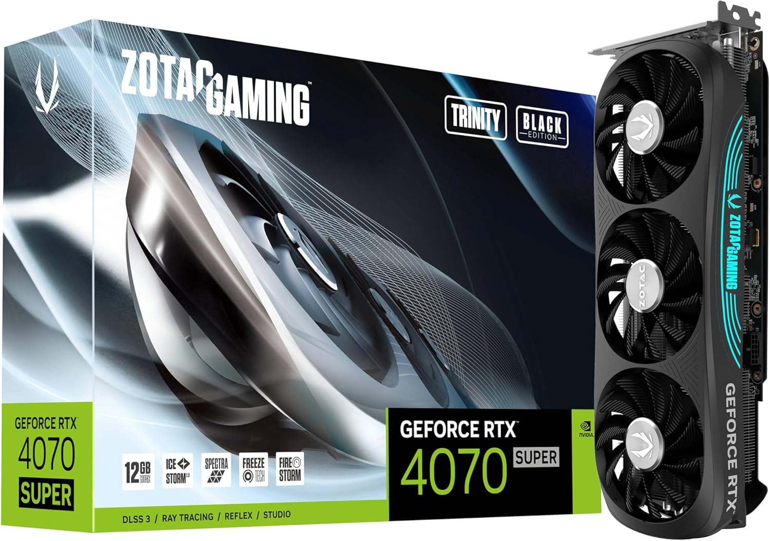 CARTE GRAPHIQUE ZOTAC RTX 4070 12GB SUPER TRINITY BLACK EDITION