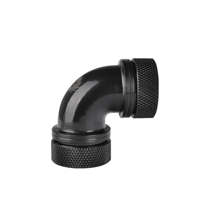 WATERCOOLING CONNECTEUR THERMALTAKE G1/4 PETG 16MM OD 90-DEGREE DUAL-COMPRESSION BLACK POUR TUBE RIGID