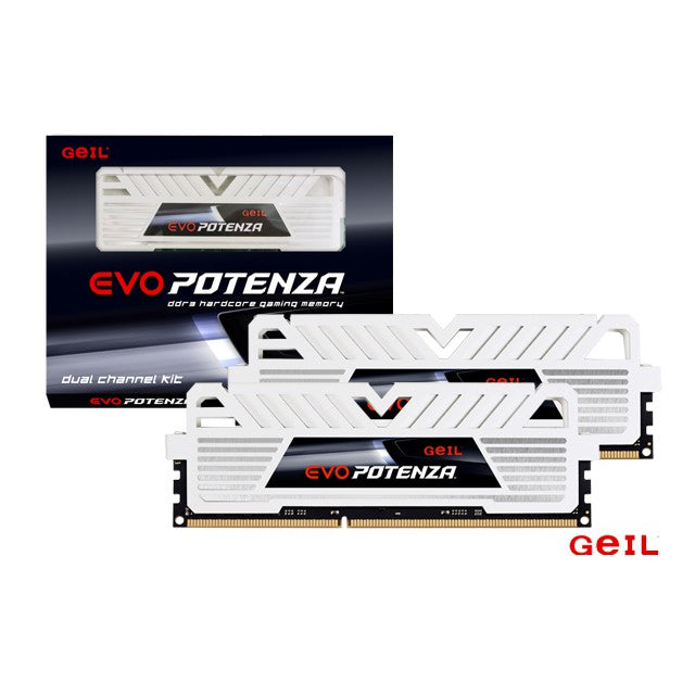 MEMOIRE DESKTOP GEIL 8GB (4GBX2) DDR3 PC3000 POTENZA WHITE