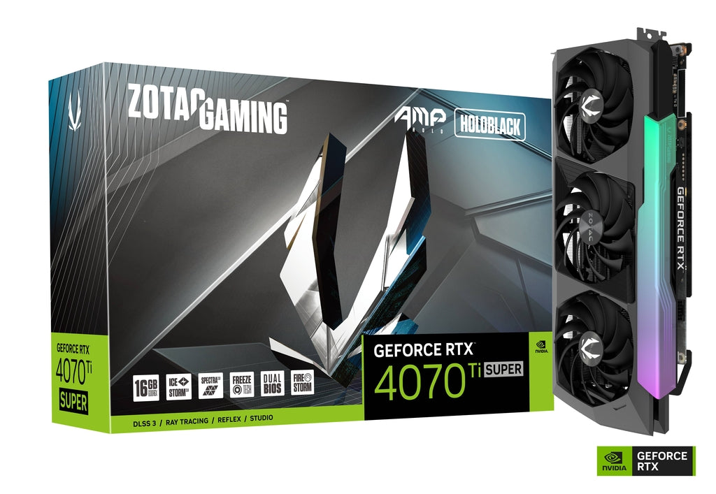 CARTE GRAPHIQUE ZOTAC RTX 4070 Ti SUPER AMP HOLO 16GB GDDR6X